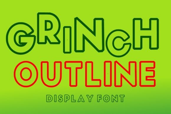 Grinch Outline Font for Creative Projects
